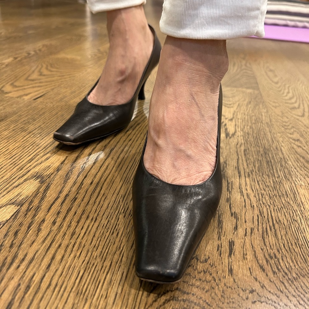 Prada Leather Chocolate Brown Heels Size 36